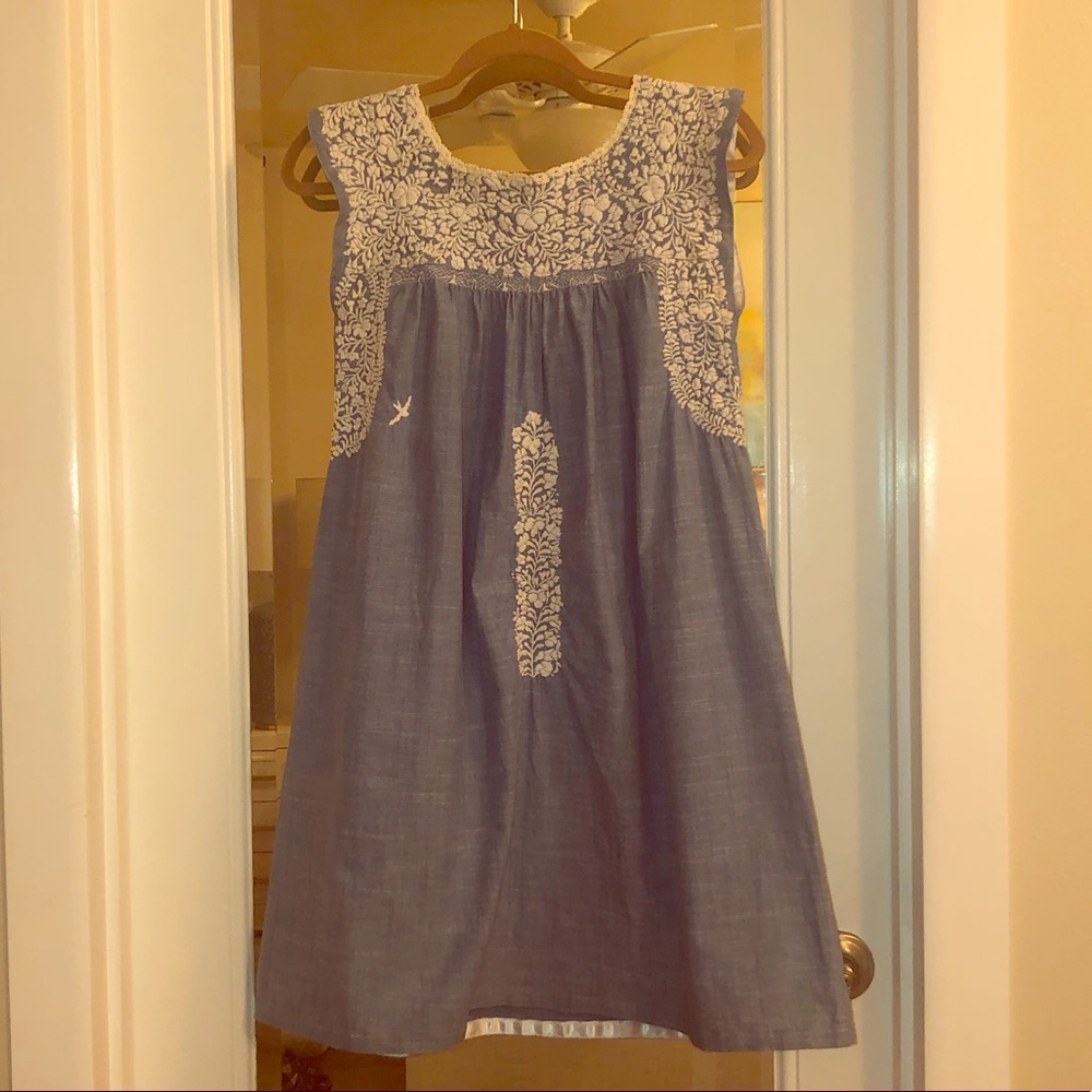 Mi Golondrina knee-length embroidered dress